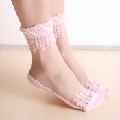 Lovely Sweet Patchwork Pink Socks