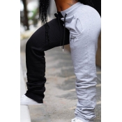 Lovely Casual Patchwork Grey Plus Size Pants
