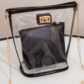 Lovely Chic See-through Black Messenger Bag