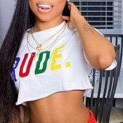 Lovely Leisure Letter White T-shirt