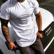 Lovely Casual O Neck Patchwork Whtie T-shirt