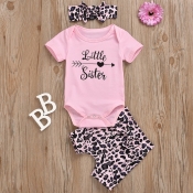 Lovely Casual Letter Print Pink Girl Two-piece Sho