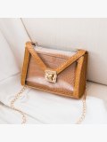 LW Faux Leather Chain Strap Crossbody Bag