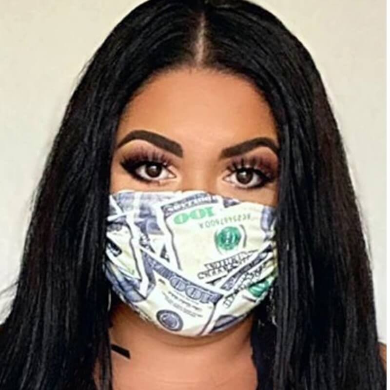 LW Casual Print Light Green Face Mask