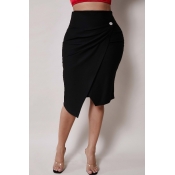Lovely Stylish Asymmetrical Black Skirt