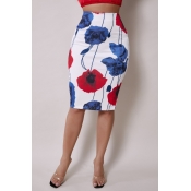 Lovely Stylish Plants Print Multicolor Skirt