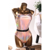 Lovely Skinny Gold One-piece Swimsuit