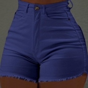 Lovely Trendy Skinny Blue Denim Shorts