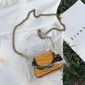 Lovely Stylish See-through Yellow Crossbody Bag