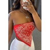 Lovely Sexy Print Red Camisole