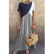 Lovely Casual Patchwork Grey Ankle Length Plus Siz