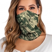 Lovely Leisure Camo Print Army Green Face Scarf