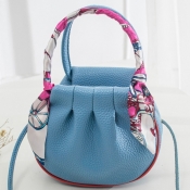 lovely Chic Print Patchwork Blue Crossbody Bag