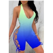 lovely Sexy Bandage Design Blue One-piece Romper