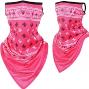 lovely Sportswear Print Rose Red Face Scarf