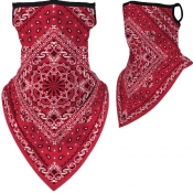 lovely Sportswear Print Wine Red Face Scarf