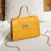 Lovely Sweet Zipper Design Yellow Messenger Bag