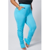 lovely Casual Basic Skinny Blue Plus Size Pants