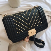 lovely Stylish Chain Strap Black Crossbody Bag