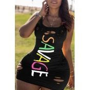 Lovely Casual Letter Hollow-out Black Mini Plus Si