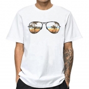 lovely Leisure O Neck Print White T-shirt