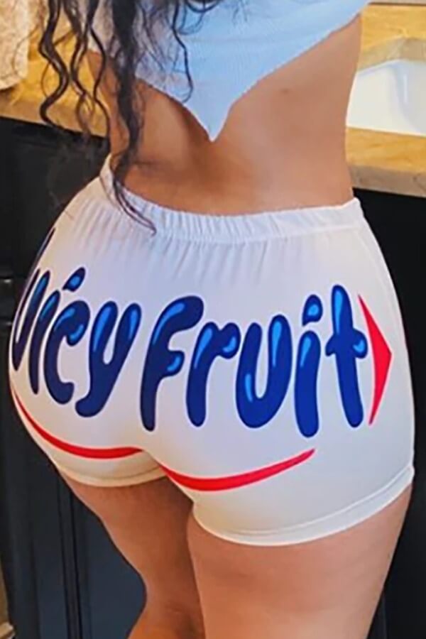 LW Casual Letter White Shorts
