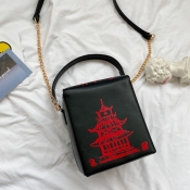 Lovely Chic Chain Strap Black Crossbody Bag