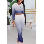 lovely Casual Gradual Change Fold Design Blue Two 