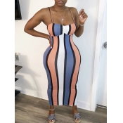 LW Casual Striped Multicolor Ankle Length Dress