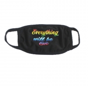 Lovely Letter Print Black Face Mask