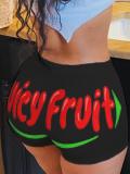 LW Casual Letter Red Shorts