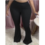 LW BASICS Plus Size Mid Waist Flared Pants