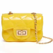 lovely Chic Chain Strap Yellow Crossbody Bag