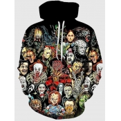 Lovely Street Hooded Collar Print Multicolor Men H