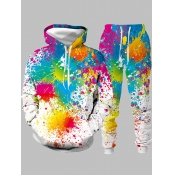 LW Sportswear Hooded Collar Graffiti Print White M