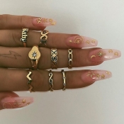 lovely Stylish 8-piece Gold Ring