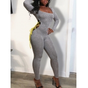 Lovely Sexy Bandage Design Grey One-piece Jumpsuit