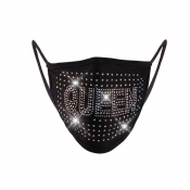Lovely Hot Drilling Decorative Black Face Mask