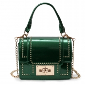 Lovely Stylish Chain Strap Green Crossbody Bag