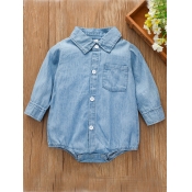 lovely Casual Turndown Collar Buttons Design Baby 