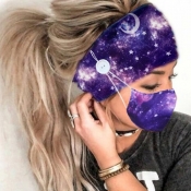 Lovely Starry Sky Print Purple Face Mask(With Head