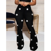 LW Heart Print Flared Jeans