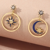 lovely Stylish Star Moon Gold Earring