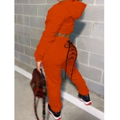 LW Hooded Collar Bandage Tracksuit Set