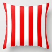 Lovely Cosy Striped Red Decorative Pillow Case
