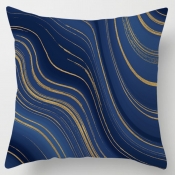 Lovely Stylish Striped Print Navy Blue Decorative 