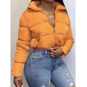 LW BASICS Casual Turndown Collar Zipper Design Ora