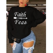 LW Arrow Faith Letter Print Sweatshirt