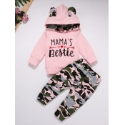 Lovely Girl Trendy Turndown Collar Camo Print Tren