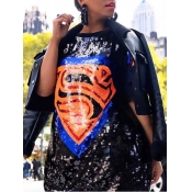 LW Plus Size Sequined Zipper Design Prom Dress